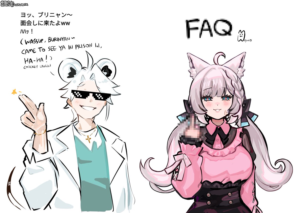 ホワイトブリニャン #絵フブキMouse VS. Cat