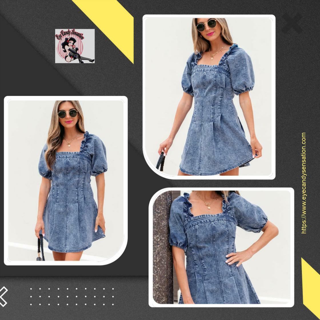 ICANDYSENSATION's tweet image. Elevate your style with our Denim Frilly Square Neck Bustier Puff Sleeve Dress for just $59.95. Perfect for any occasion. Get yours today! #FashionForward #DressToImpress

Shop Now eyecandysensation.com/products/denim…
