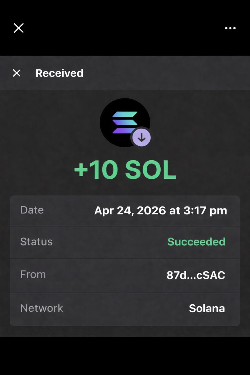 🎁 Another 10 SOL reward has been sent to one of our followers.

This is NOT fake — check the real date and transaction proof above.
Everything is transparent and verifiable.

👉 Like
👉 Repost
👉 Follow us
👉 Drop your wallet address below

Only those who support and complete