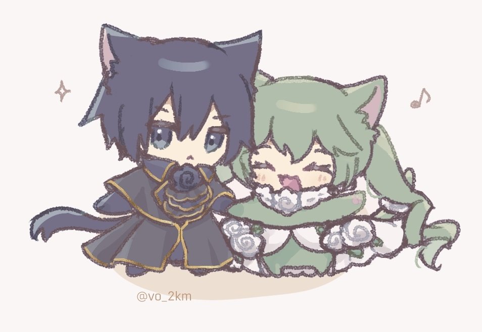 にゃんタレラの2人がとてもかわいいのらくがき🐾