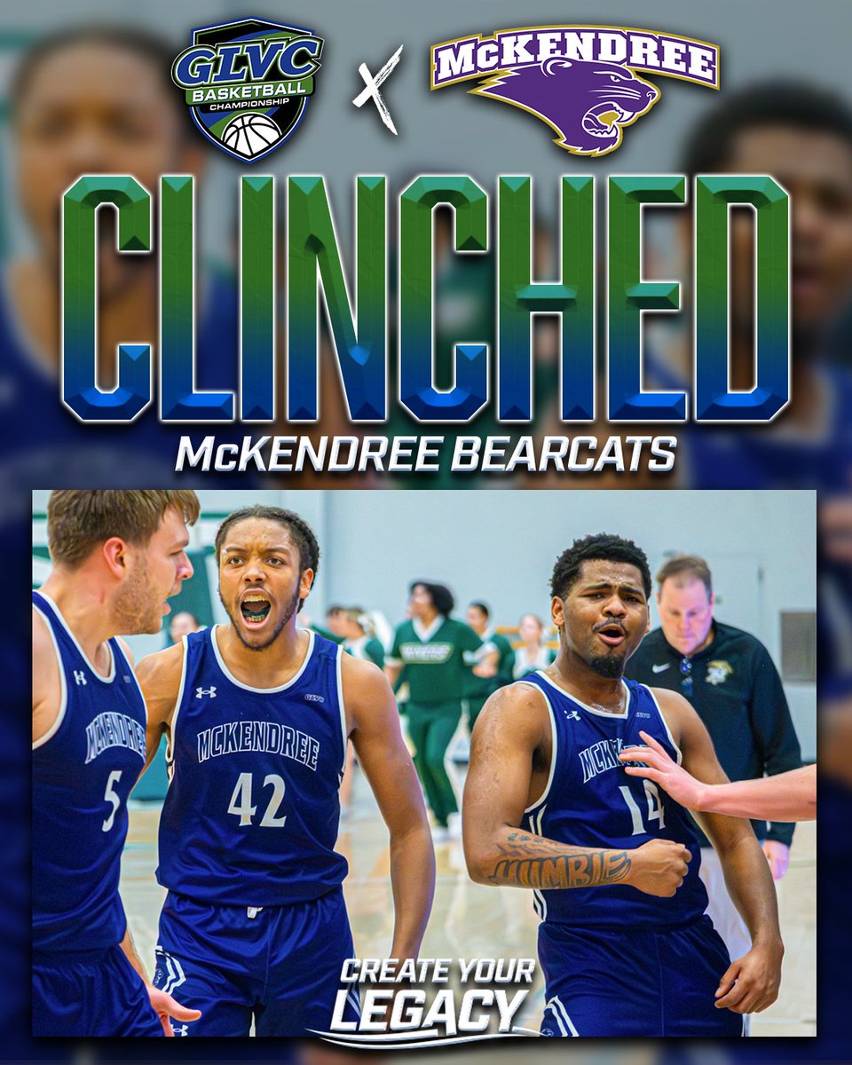 GLVCsports's tweet photo. 🏆⛹️‍♂️ SPOT CLINCHED 🔒

McKendree is bound for the GLVC Men's Basketball Championship Tournament for the 6th-straight year!

#CreateYourLegacy | #GLVCchamps https://t.co/C5rWONSfTO