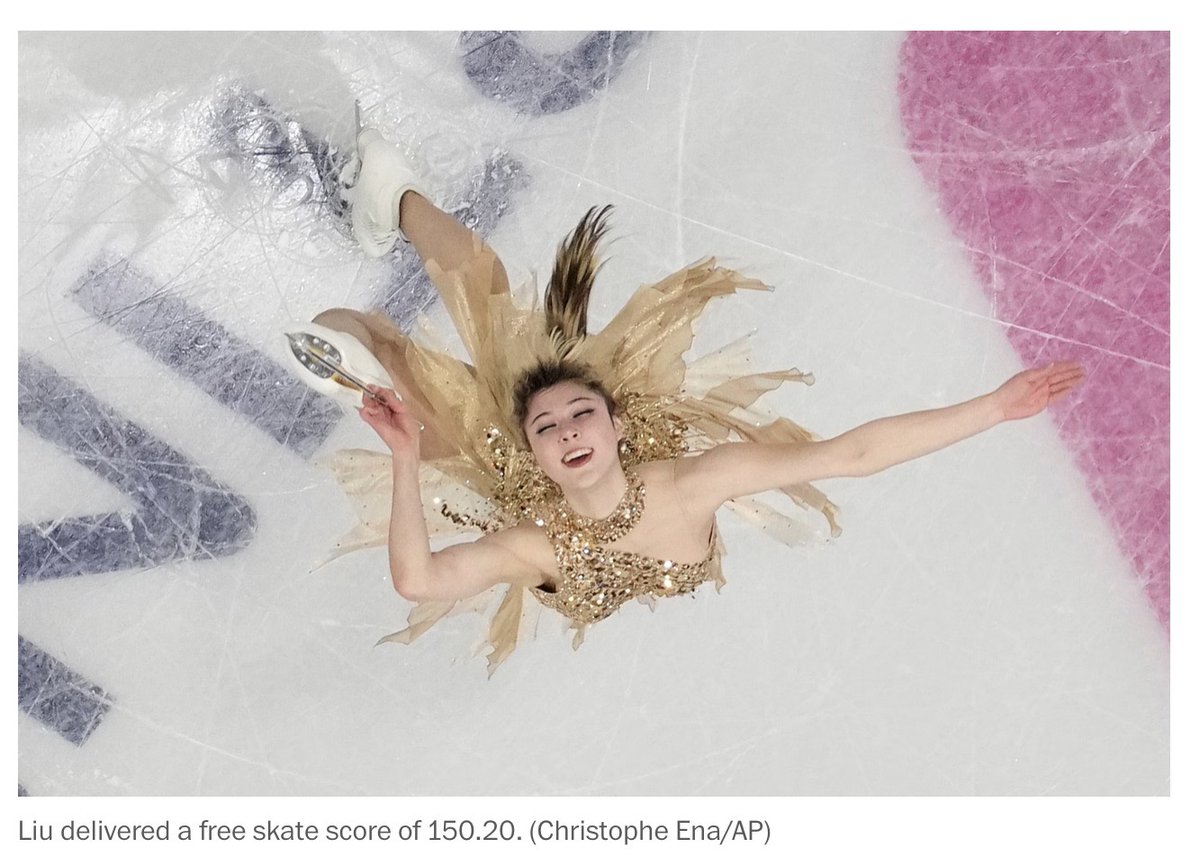 Iconic photo of Olympic figure skater Alysa Liu during the last twirl of her gold-winning performance. Reminds me of the phrase “Success is not the key to happiness, happiness is the key to success.” The best way to excel, in your craft and in your life, is to love what you do.