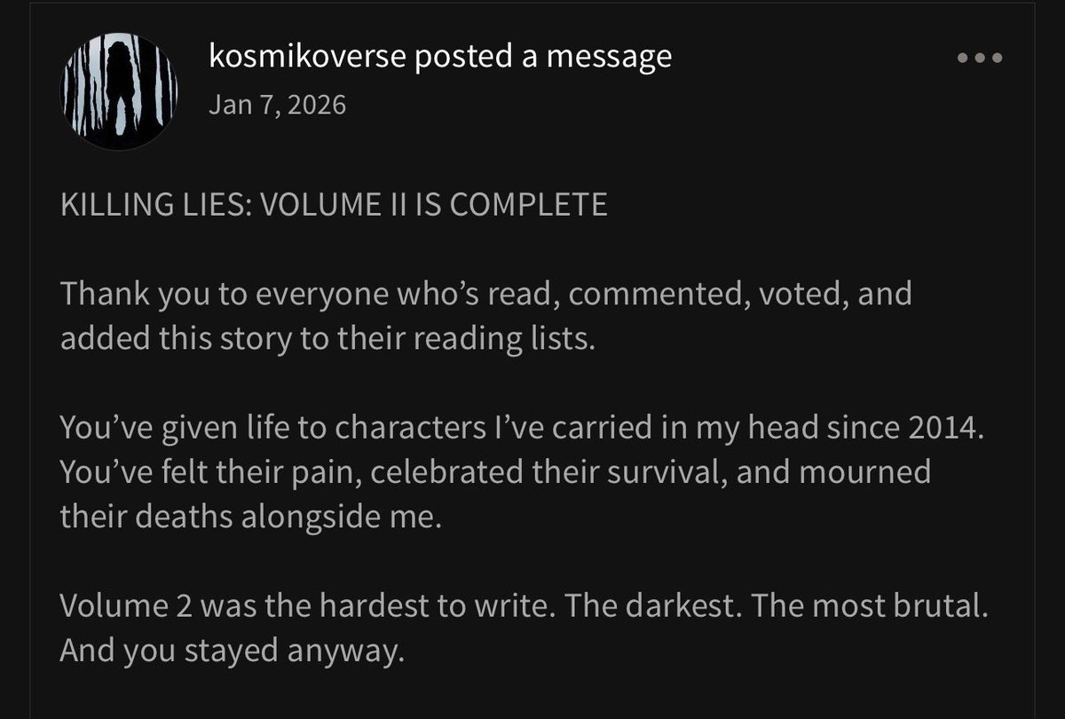 kosmikoverse's tweet photo. Read Killing Lies Volume 2 NOW
https://t.co/tvOJNOTUt6 https://t.co/hAILemzvcU