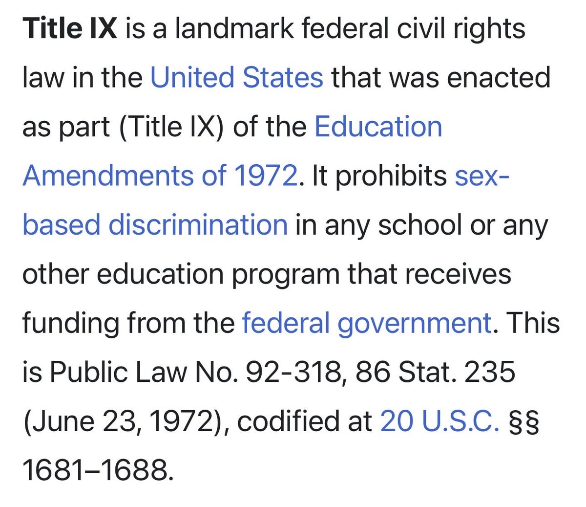 Thank you Title IX.
