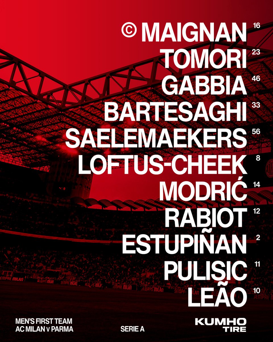 Team news from San Siro 📋

Brought to you by 𝗞𝘂𝗺𝗵𝗼 𝗧𝗶𝗿𝗲