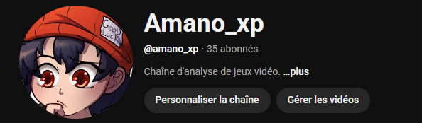 [ANNONCE]

J'ouvre une 2ème chaîne YouTube dédiée au jeu vidéo ! 

>>youtube.com/@amano_xp<<

Rendez-vous le 28 février pour la première vidéo, puis après 1 vidéo par mois !