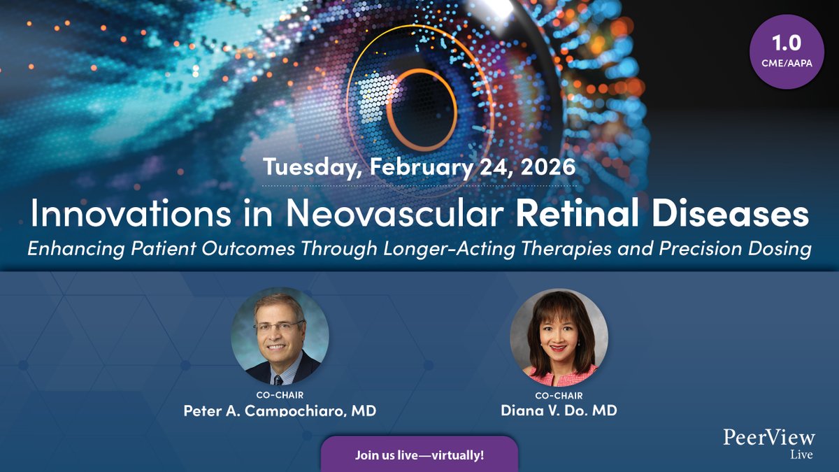 PeerView's tweet image. Remember to join us on 2/24 at 7:00 PM EST for our #RetinalDiseases live virtual symposium: bit.ly/RetinalDisease…