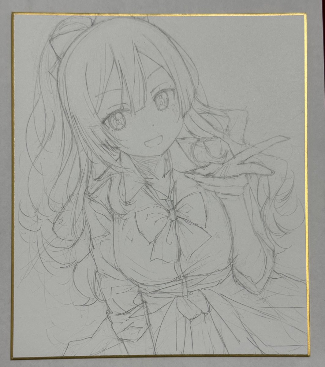 僕ラブ49で出すギャルヶ咲色紙(の下描き)2