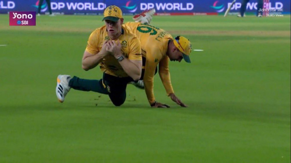 Keshav Maharaj tried his best to save Abhishek Sharma , but Bosch being pure african couldn't miss it 
Tough luck Maharaj , better luck next time ...Poor from Abhi yet again