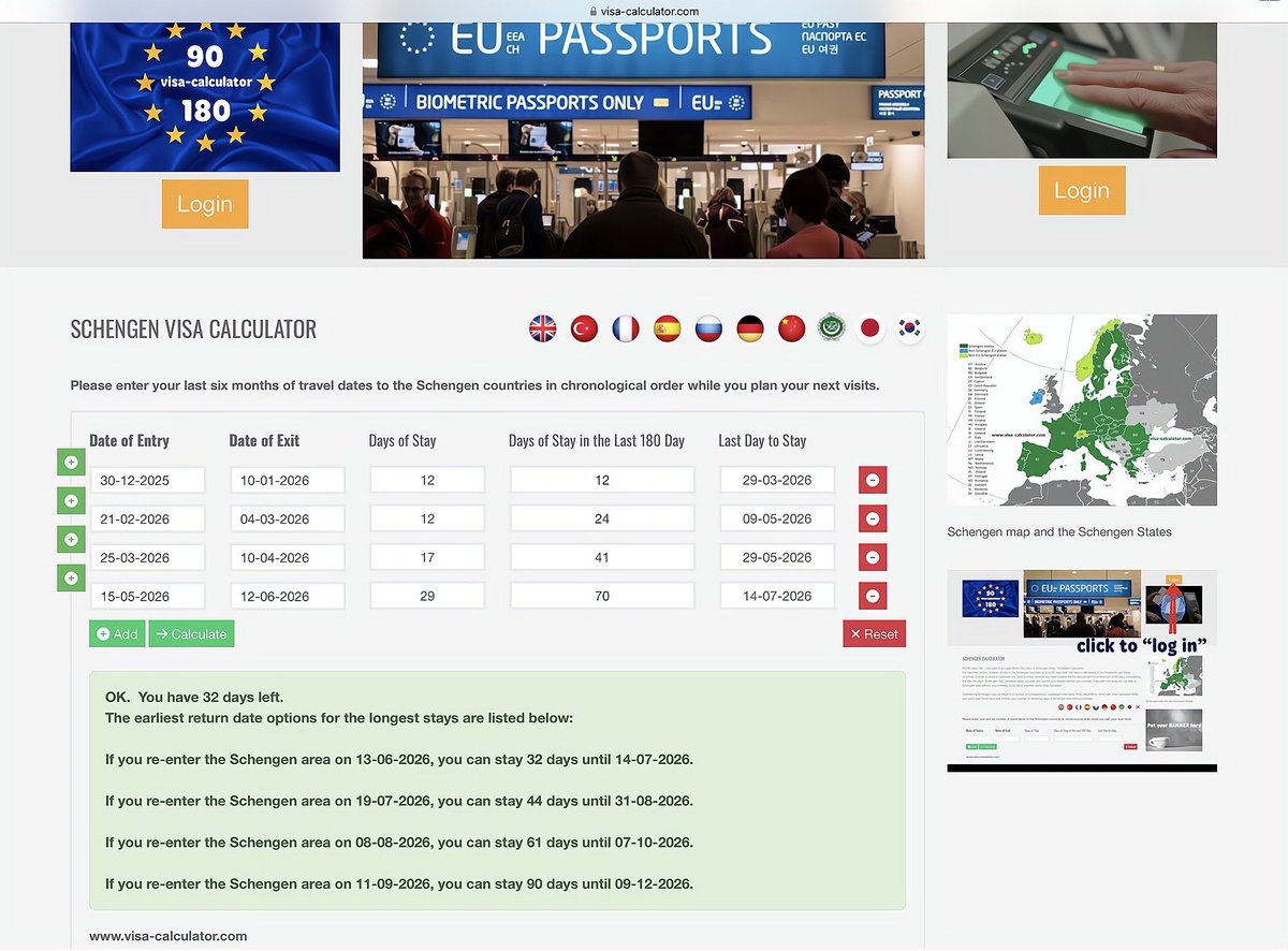 Schengen Visa Calculator (@SchengenEES) / Posts / X