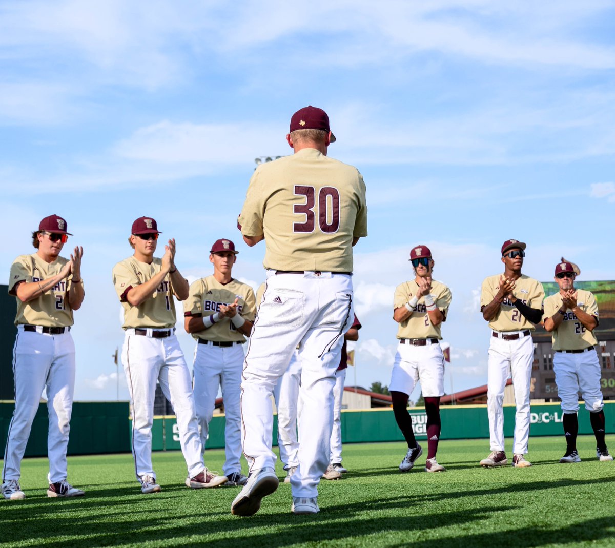 Gold shines brighter under the lights 🌟 
 
Pack Bobcat Ballpark with gold for our Gold Out game vs UTSA on Tuesday at 6 PM! Fans are encouraged to wear GOLD to support the Bobcats and bring the energy! ⚾️ 
 
#EatEmUp