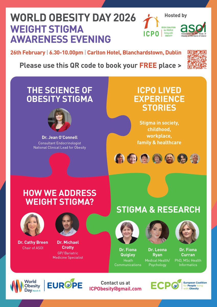 ICPObesity's tweet photo. We are now offering just 10 places to any Healthcare Provider who would like to join us this coming Thursday 26th of February in Dublin. 
You MUST register!
@ASOIreland 
@HsehealthW https://t.co/GM6FAsrwdV