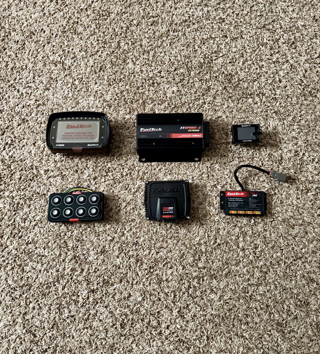 JJG_91's tweet photo. Everything FuelTech 🔥👌🏻
FT600, FT Spark Extreme, Nano Pro, Mini 8 Switch Panel, Peak &amp; Hold Pro,  &amp; EGT 4 https://t.co/gvyJXjcjqI