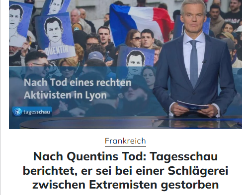 Übrigens, bei einem Social-Media-Verbot würden Jugendlich bis 16 Jahren nie erfahren, dass hier die <a href="/tagesschau/">tagesschau</a> lügt. Sie würden nie erfahren, dass ein Junger Mann von einer Horde Linksextremer brutal mit Fäusten und Tritten zu Tode geprügelt wurde.