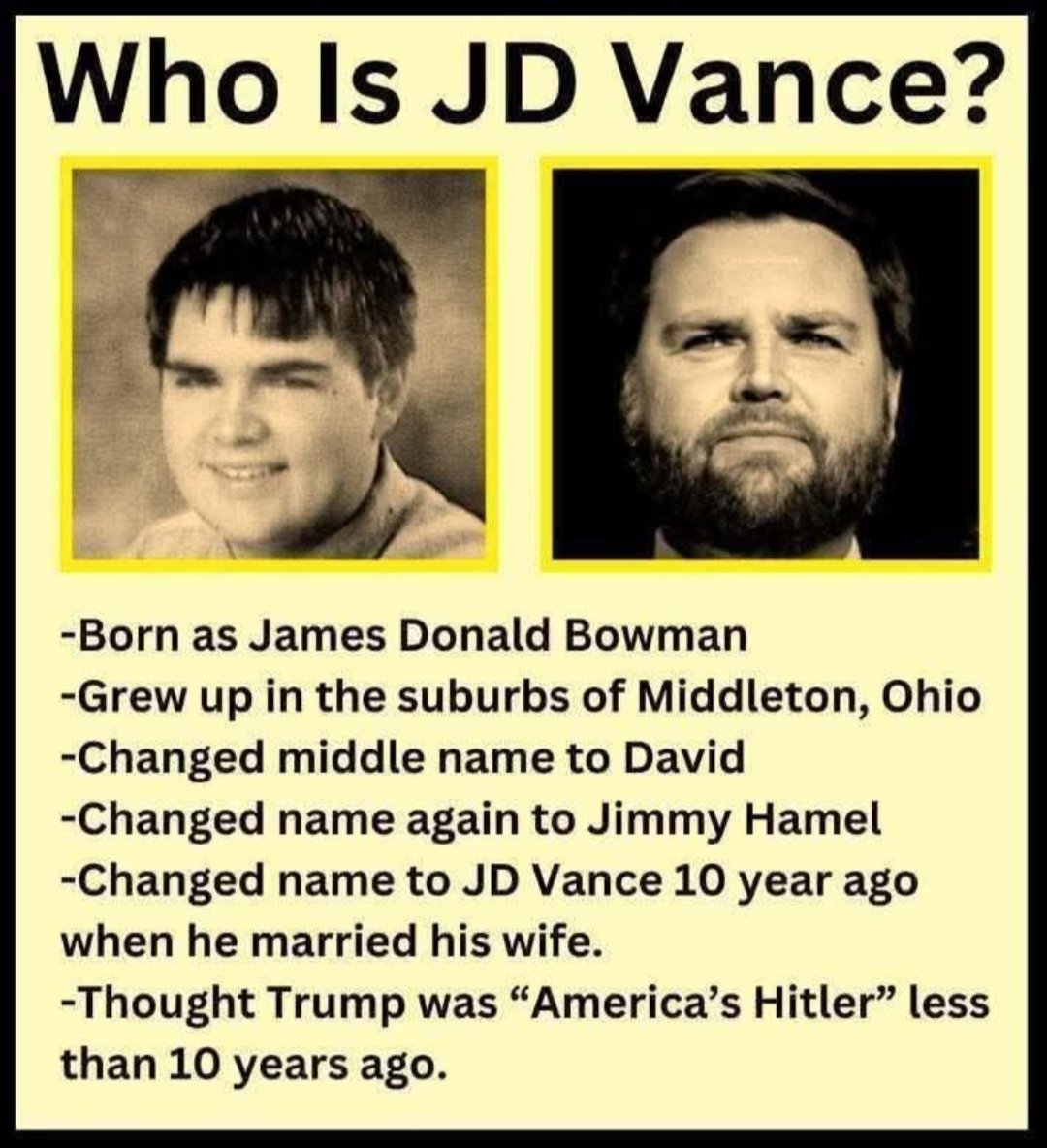 Who in the world is JD Vance, or is it James Bowman? 🤔