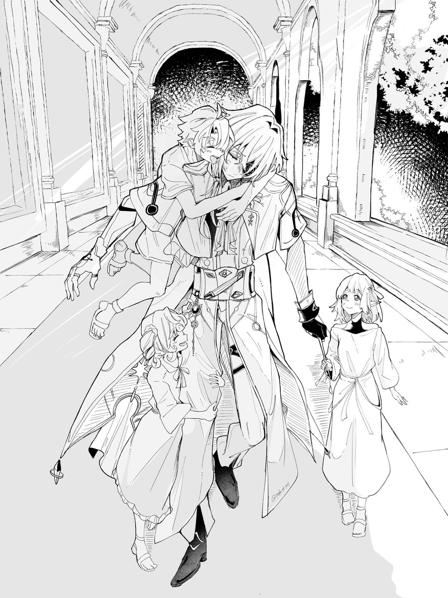 これは最近描いた🌳庭組
アナイクス先生が"先生"しているのが好きです
#Anaxa