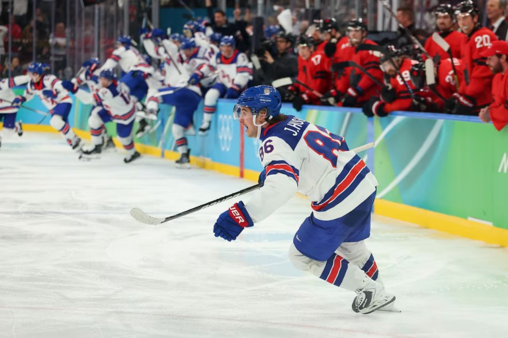 Below is Team USA's one and only, Jack Hughes celebrating scoring the game winning goal moments ago in a sudden death overtime against Canada!

Congratulations on your Gold Medal 🏅 

(Image credit: Gregory Shamus/Getty Images)

#GoldMedal #CANvsUSA