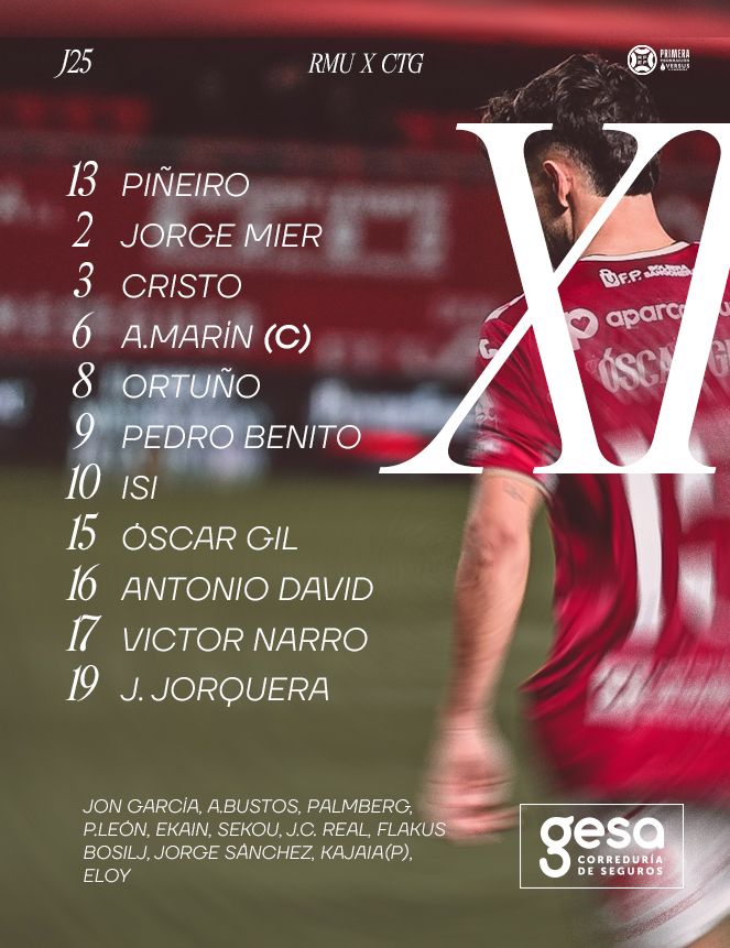 🔒 𝑿𝑰 𝑺𝑬𝑮𝑼𝑹𝑶 del <a href="/realmurciacfsad/">Real Murcia CF</a> 

🤝 Ofrecido por <a href="/GesaSeguros/">Gesa Correduría de Seguros y Reaseguros</a> 

#RealMurciaCartagena