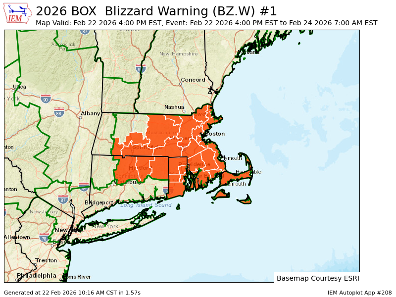 BOX upgrades Winter Storm Warning to Blizzard Warning valid at Feb 22, 4:00 PM EST till Feb 24, 7:00 AM EST mesonet.agron.iastate.edu/vtec/f/2026-O-…