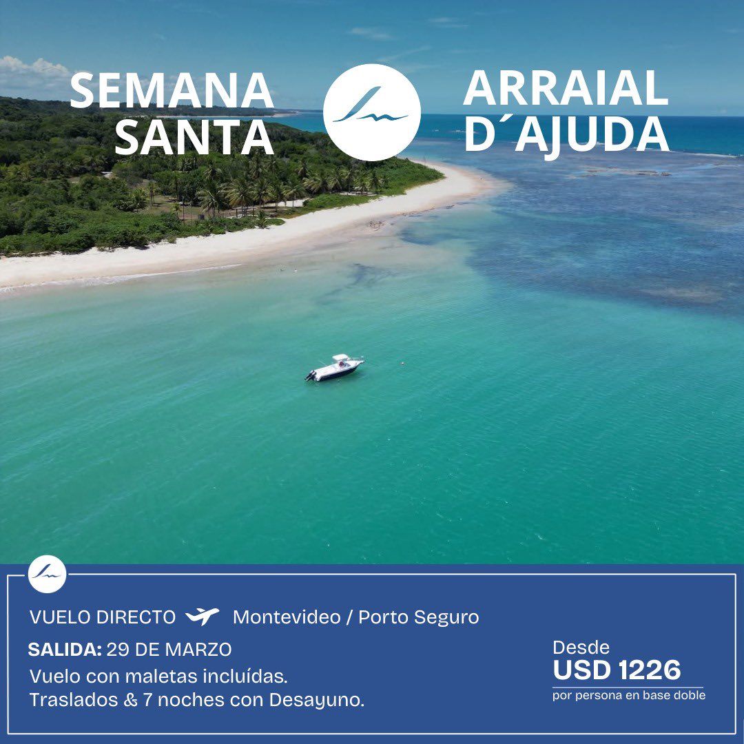 Semana Santa y tu vuelo directo a uno de los balnearios con mayor encanto de Brasil 🇧🇷

Reservá tu lugar, vuelo ✈️ directo 

tinyurl.com/mrx3u69w