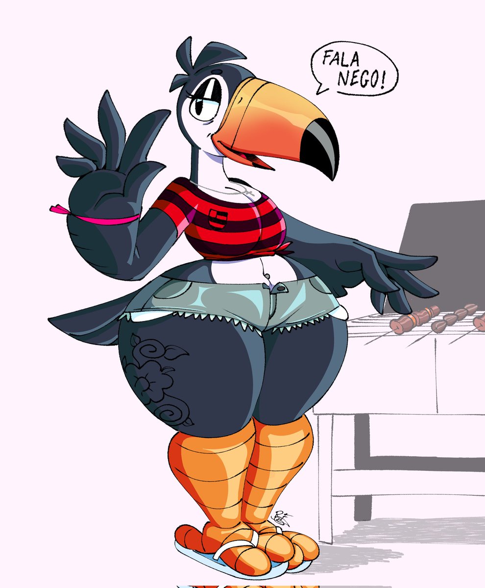 Adopt: Tucana Flamenguista 

Conheçam a Dona Cleide, uma tucana brasileira média dona de uma popular barraquinha de espetinhos nas praias de Ipanema