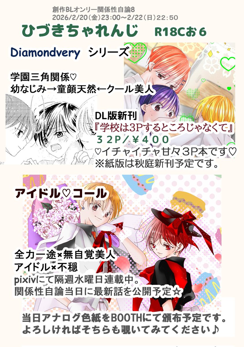 ありがとうございました✨✨✨
BOOTH開けておきます、覗いてみてね(⁎ᴗ͈ˬᴗ͈⁎)
hizukichallenge.booth.pm