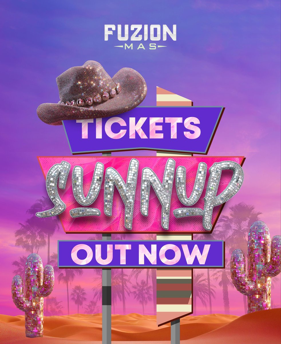 FuzionMas's tweet photo. ✨The sun's coming up... and so is the energy.
Glitz. Glam. A little bit wild.
Boots optional. Sparkle mandatory. 💎
SUNNUP is calling.
🎟️Tickets are officially OUT NOW.
Secure yours before they ride off into the sunset.
#SUNNUP #SunnupBreakfastParty
#CarnivalSunday #FuzionMas https://t.co/o9MODOuVfQ