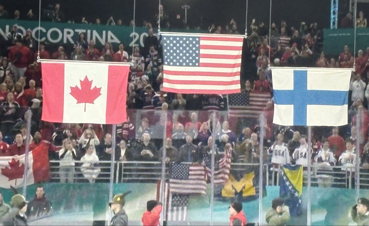 Someone’s repping <a href="/UMich/">University of Michigan</a> at the Olympic Ice Hockey finals!