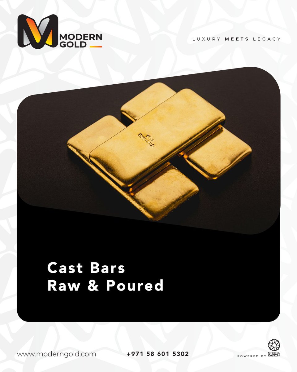 moderngold_uae's tweet photo. Cast or minted, the choice reflects intent ⚖️
Not all gold bars are the same and that’s by design.
Both are 24K gold. The difference is purpose, not performance.
Explore gold bars at modern gold. Head to the website now.
#GoldBars #ModernGold https://t.co/l5DD0vLLdU