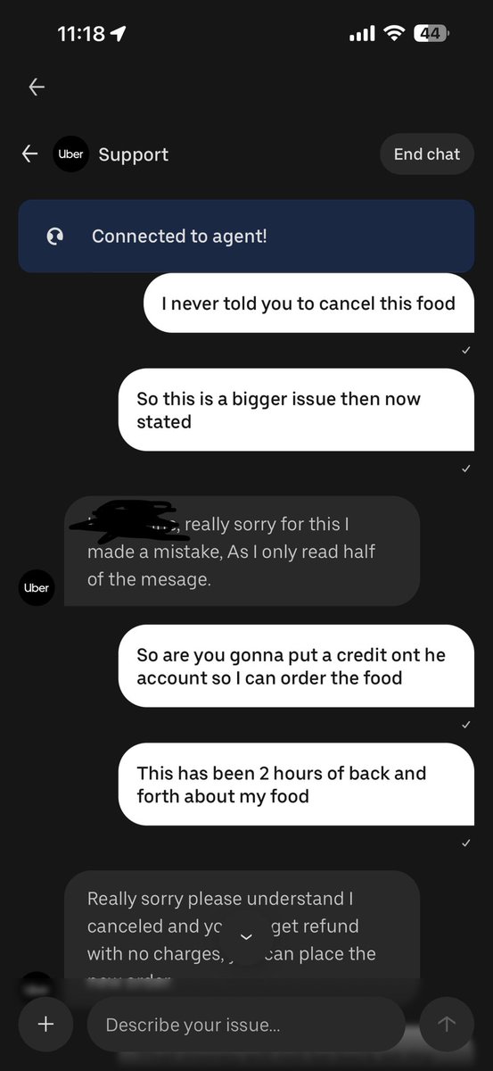 kingrey9279's tweet photo. @Uber_Support yall have lost ya mind how yall
Mess up and can’t fix what you guys messed up had 5 drivers cancel to get my food and your  agent then cancels my food with out permission and then tell a me wait 3-5 days to get my money back like dude u stop my food https://t.co/OMNnzwqKiX