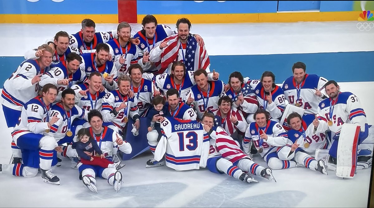 Bringing the Gaudreau kids out for a pic 😢❤️. USA! 🇺🇸🇺🇸