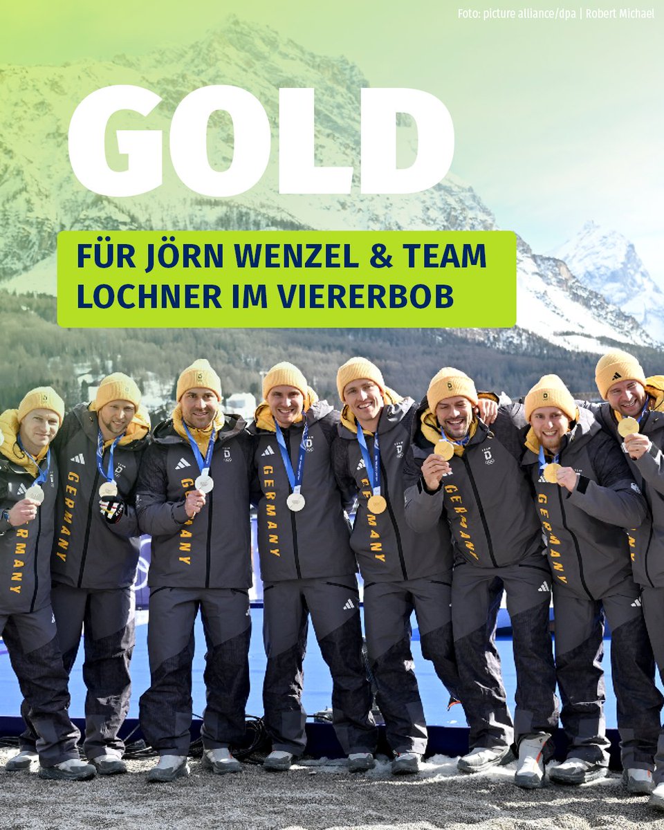 MPKretschmer's tweet photo. 🥇Starke Beine, starke Arme, starkes Team! Mit der Kraft des gebürtigen Freitalers Jörn Wenzel rutschte der Viererbob von Johannes #Lochner heute ganz hoch auf das olympischen Podium. Herzlichen Glückwunsch an den sächsischen Anschieber und sein #BobteamLochner zum Gold! #Sachsen ist eben eine wahre Bob-Hochburg 😉 Es macht stolz, sächsische Sportler gleich zweimal auf einem Podium zu sehen - was für eine Leistung! (SK)