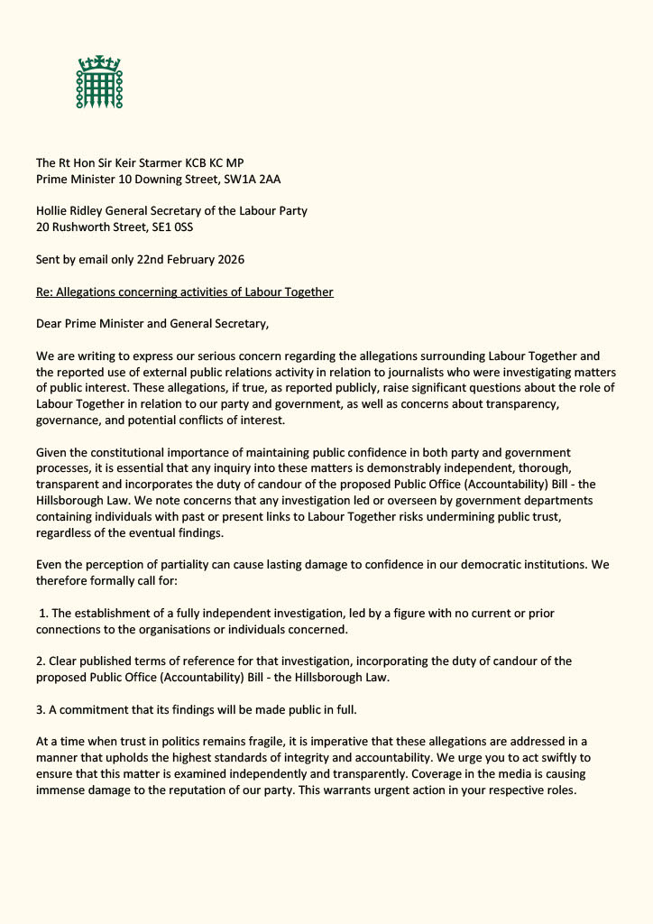 johnmcdonnellMP's tweet image. Labour MPs have called upon Keir Starmer &amp;amp; Labour General Secretary to set up independent investigation into allegations about Labour Together, incorporating Hillsborough Law duty of candour into terms of reference &amp;amp; a commitment that its findings will be made public in full.