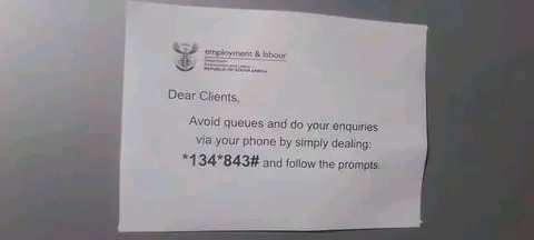 NthabelengDlam3's tweet photo. Dial the number

*134*843#

Check if a company registered you with labour/uif https://t.co/G4Wn763qkV