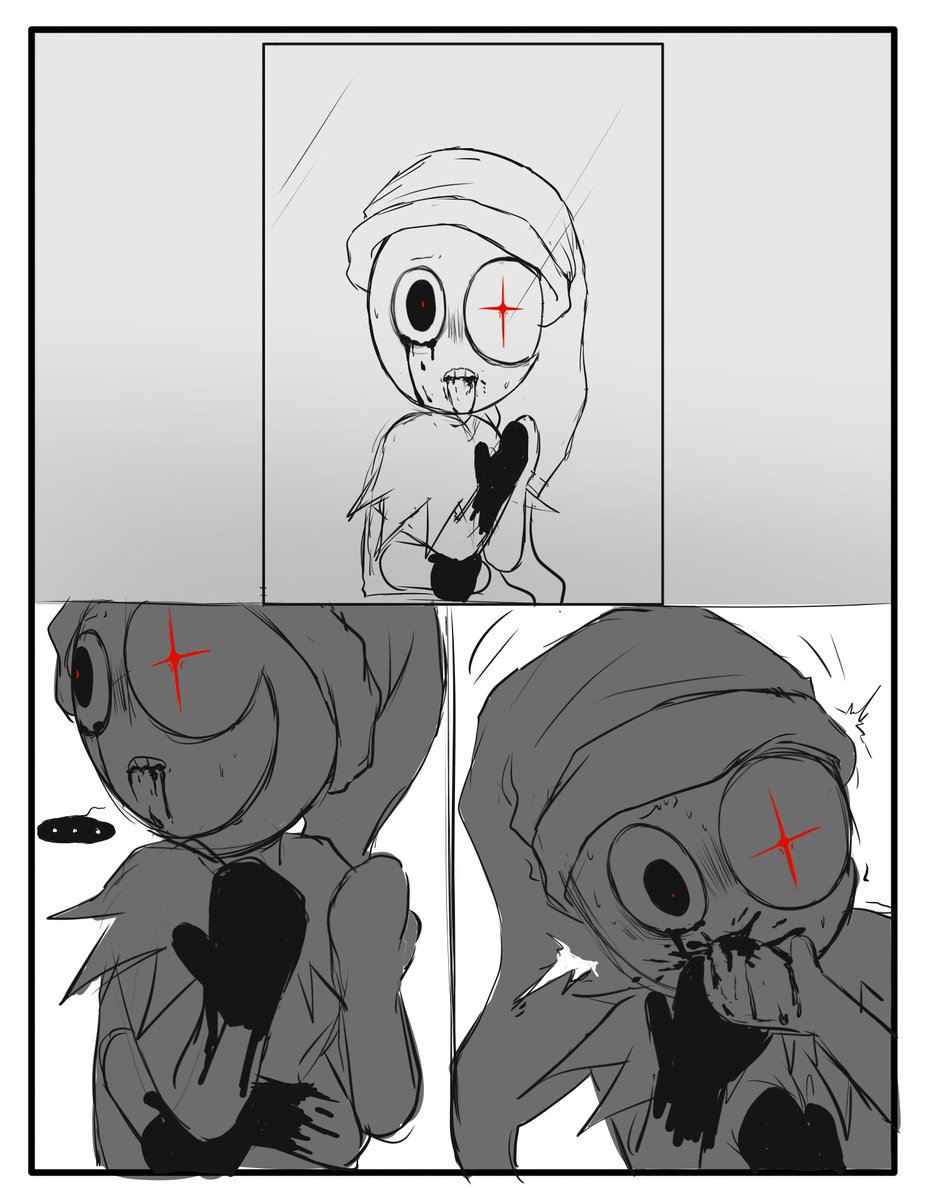 EMthusiasms's tweet photo. //cw puking (just in case)
dump rough comic sketches based on a #dandysworld AO3 fanfic (chapter 4) , I'd love to draw other scenario, but my comic drawing skill suck, also I doubt if I have enough motivation and time to finalized #dandsworldastro https://t.co/pMjPrXxCoN