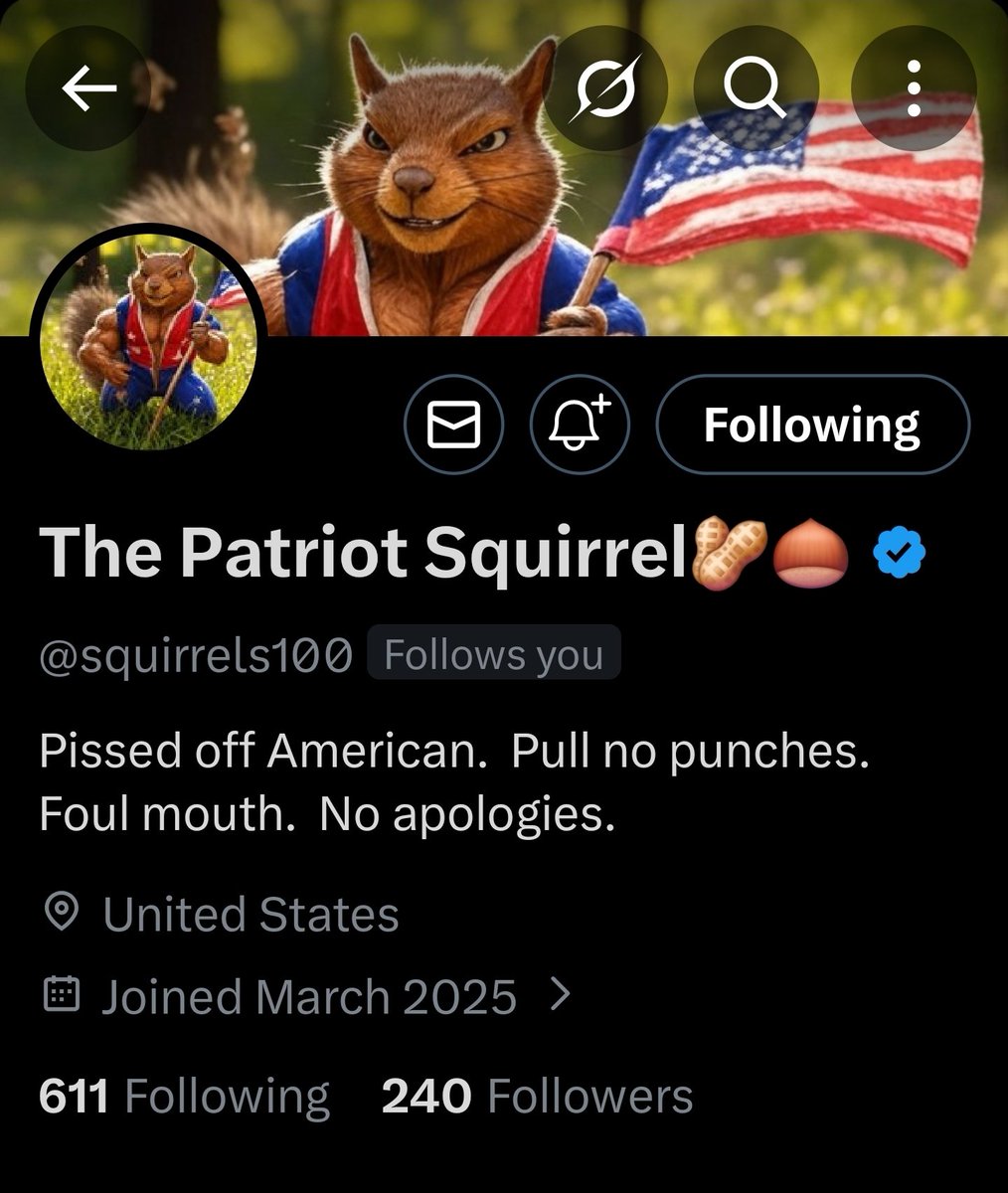 Hey Frens, <a href="/squirrels100/">The Patriot Squirrel🥜🌰</a> really needs a boost🚀 can we make the 500 happen today?

Please show some love ❤️ and support 🤝