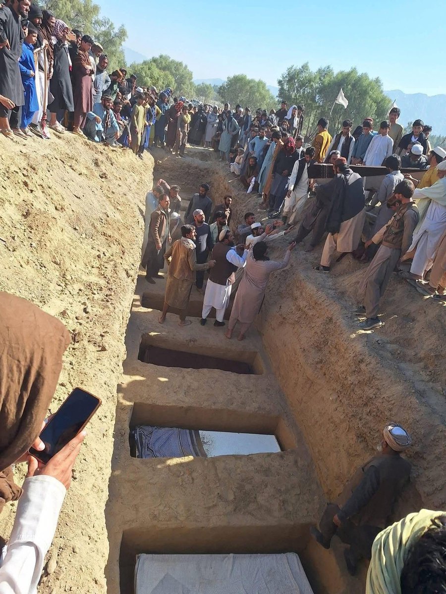 sashna111's tweet photo. His name is Nazakat Khan, &amp; 15 members of his family were killed in the Pakistani military bombing, including women &amp; children on Sunday late night attack. 
Today, all the bodies were buried in a mass grave. 
The Pakistani government says that they hit TTP targets. https://t.co/dKWa5QswEh