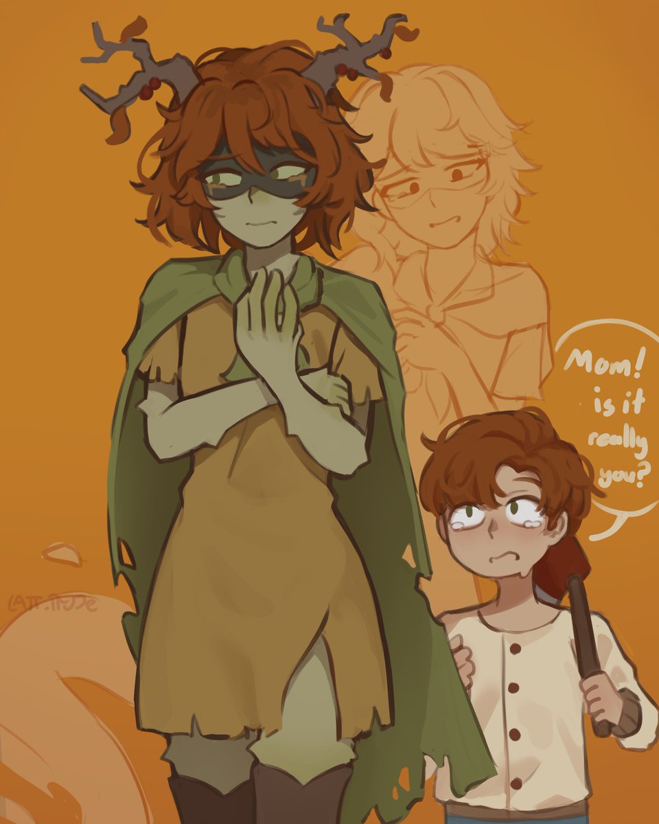 Farm world Huntress and her kid #FionnaAndCake #FionnaAndCakeseason2 #fionnaandcakefanart