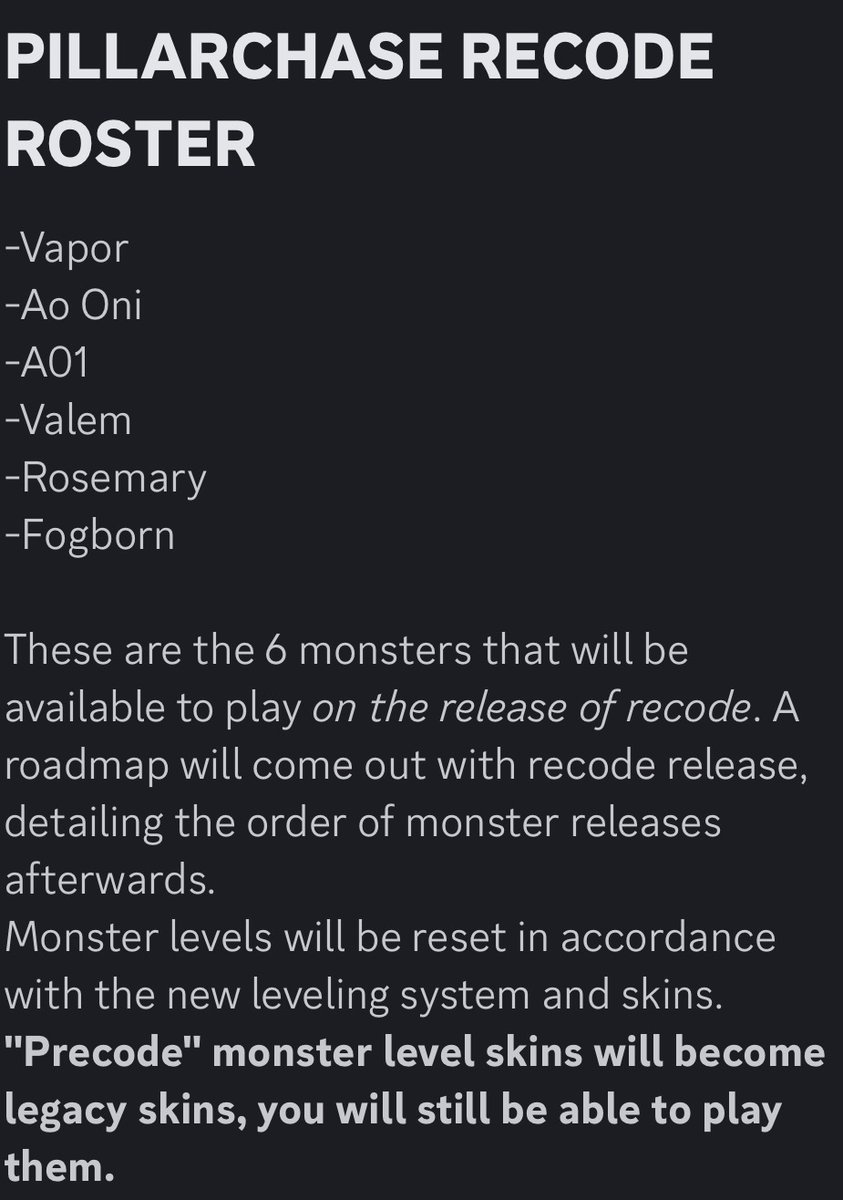 AroundCarolin's tweet photo. Okay, I’m looking at this and seeing a lot of people complain about it without truly thinking things over..

Recode has a lot of changes to the monsters, some greater than others; so having levels reset so people can relearn monsters without making a fool of themselves as a- https://t.co/XJhR94a8dy