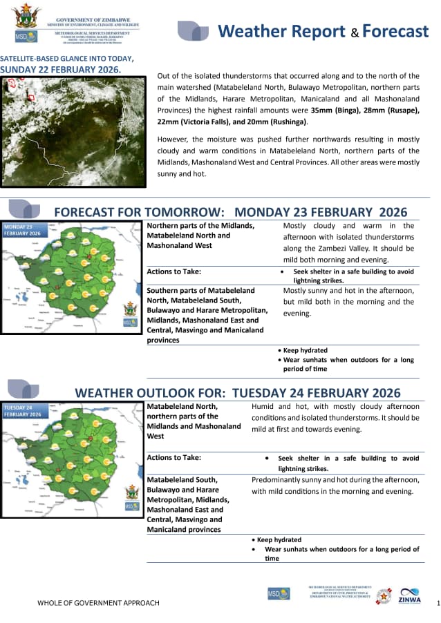 Meteorological Services Department of Zimbabwe tweet media