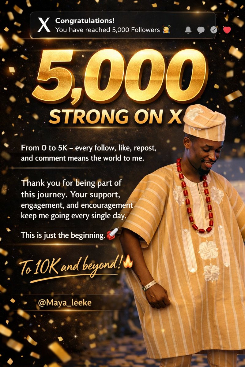 Appreciate you all for making this happen! 🙏
To my mutuals, thank you all. 

Please don't unfollow me later in the night o.