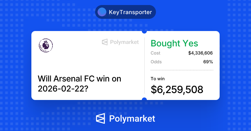 kettei_dev's tweet photo. Will Arsenal win Spurs today? This trader bet more than $4,000,000 on this on @Polymarket 

Match already started, and this prediction already grow and profit for him $70k, but if Arsenal win, it's gonna turn into $6m total profit

Trader: https://t.co/ld9R26KNRf

And right now you can also predict winner, now Arsenal have 70% chance to win and everyone can earn with this trader too

Market: https://t.co/7LI4qwPDxl

What result your expect from this match? My money on Arsenal today