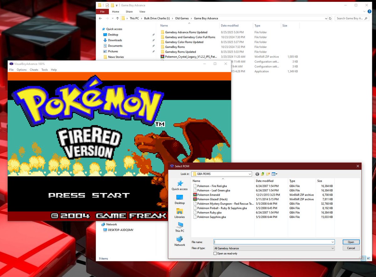 This is literally all you are getting with Pokémon Fire Red and Pokémon Leaf Green.

No changes, no online support.

This is easily emulated on extremely low powered machines.

$20 for a 20 year old Rom and Emulator is a wild price, buy what you want but don't defend it please.