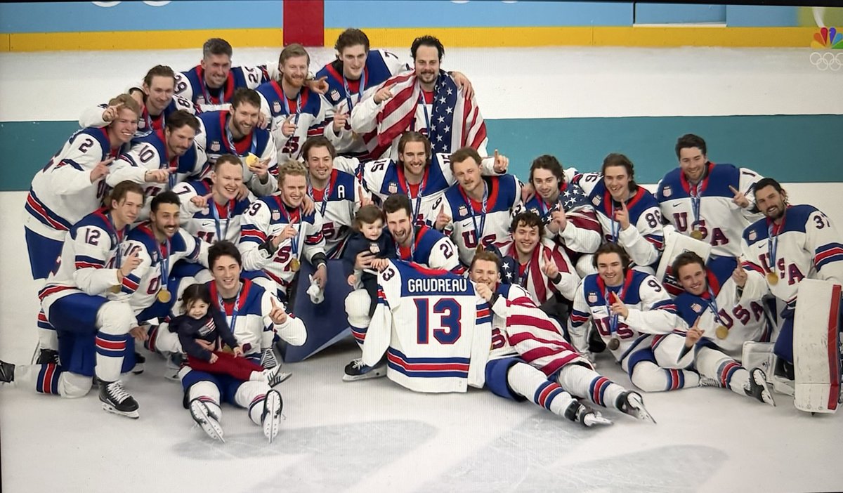 ckostik's tweet photo. THIS is what it’s all about. 🇺🇸🥇
Team USA on top of the hockey world.
#USAHockey #Gold #USA https://t.co/gkwhnQzaP4