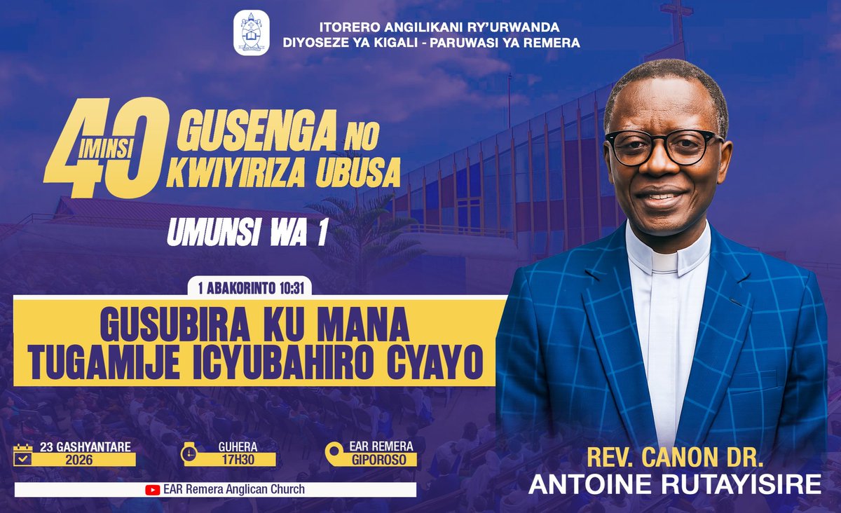 ear_remera's tweet image. DAY 1  - Let's meet @ EAR Remera - Giporoso @ 17h30'
Preacher: Pastor Rev. Can Dr. RUTAYISIRE Antoine 

#40DaysPrayerAndFasting #40daysOfPrayer #EARRemera