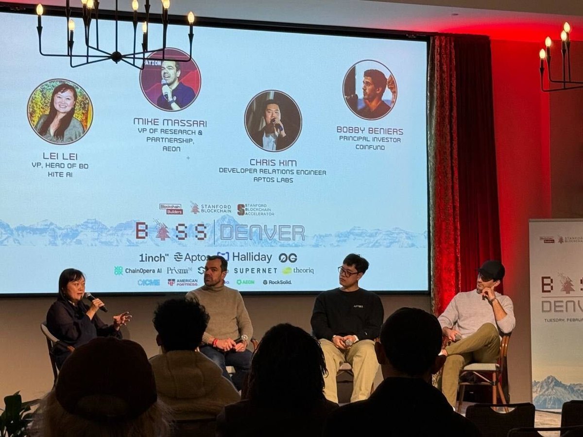 Agentic Payments Deep Dive at BASS Denver 2026 ⬇️

Our VP &amp; Head of BD <a href="/lei_lei0904/">Lei Lei</a> took the stage at Blockchain Application Stanford Summit (BASS) Denver 2026 hosted by <a href="/StanfordSBA/">Stanford Blockchain Accelerator (SBA)</a> and <a href="/theBBFund/">Blockchain Builders Fund</a> during ETHDenver. She joined Mike Massari from <a href="/AEON_Community/">AEON.XYZ</a>, Chris Kim from