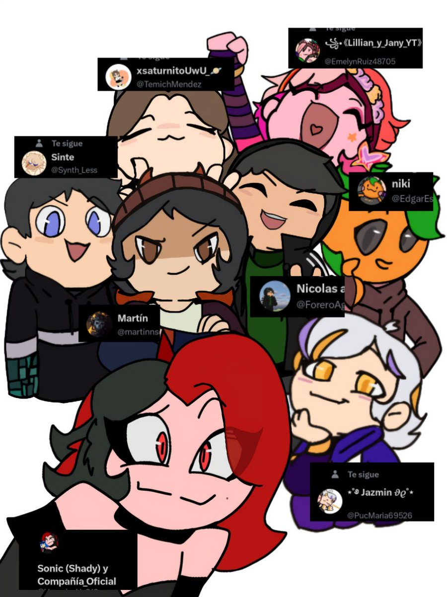 Aquí dibujando a los reales y yo 
Sinte, Martin, Nicolas, Saturnito, Niki, Jazmin y Lillian Jany (Y yo xd)
<a href="/Synth_Less/">Sinte</a> <a href="/martinnsquash/">Martín</a> <a href="/TemichMendez/">xsaturnitoUwU_🪐</a> <a href="/EmelynRuiz48705/">꧁•《Lillian_y_Jany_YT》•꧂💗🇵🇪✨️</a> <a href="/ForeroAgud80404/">Nicolas agudelo forero</a> <a href="/JTorresNilo/">Torres Nilo</a> <a href="/PucMaria69526/">⋆˚࿔ Jazmin 𝜗𝜚˚⋆</a>