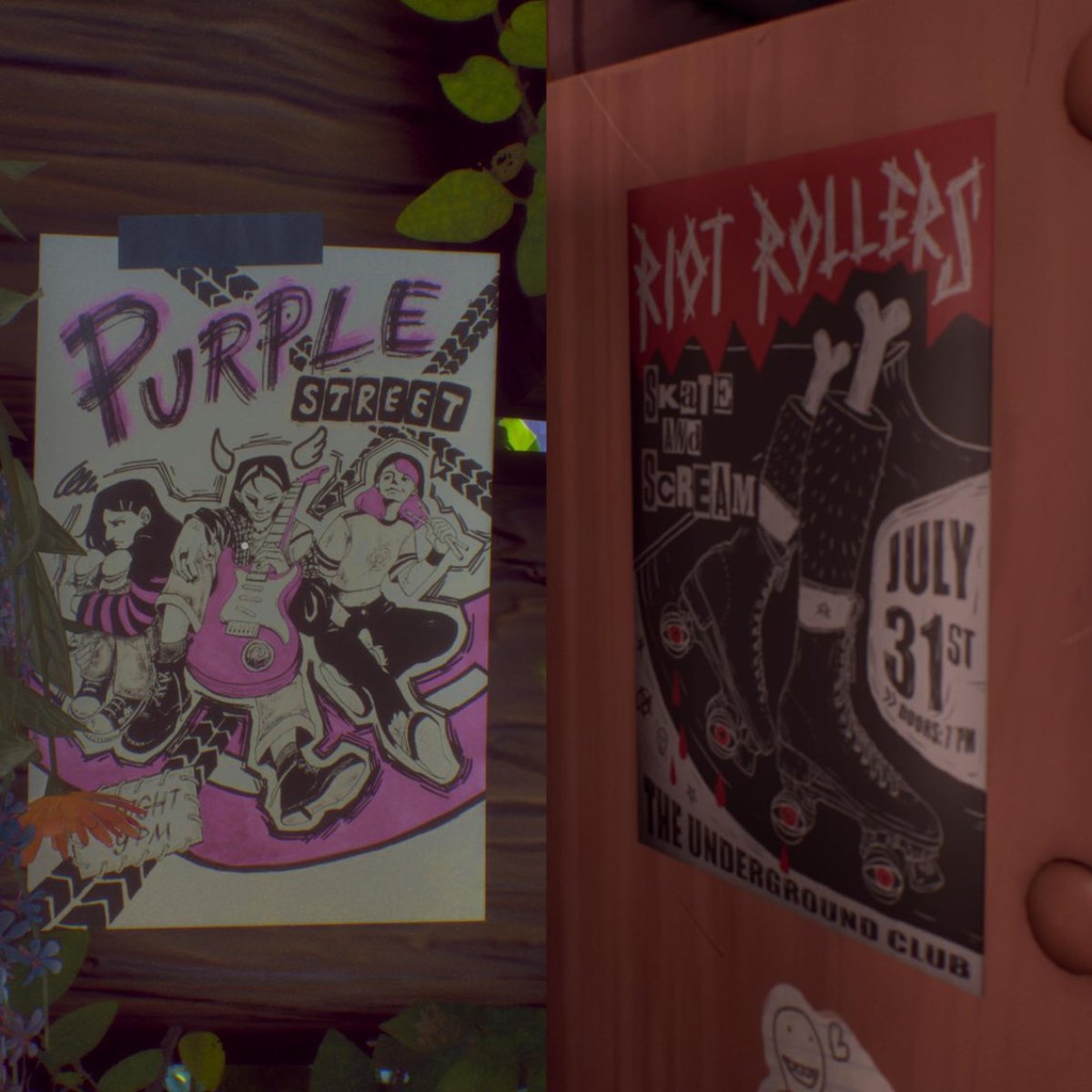 PlayLostRecords's tweet photo. Did you spot these ones in-game? They’re fanmade! 💜 https://t.co/JqBuafs3bR
