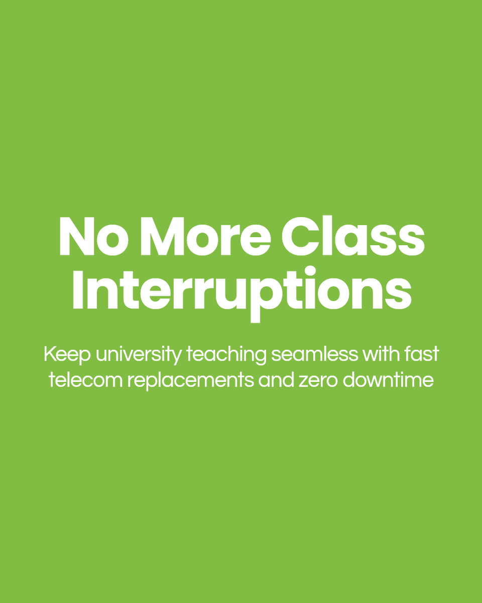 Run_DLJ's tweet photo. Worried about telecom outages disrupting university classes? Rapid replacement keeps learning on track with zero downtime. https://t.co/tpufx7EWeg