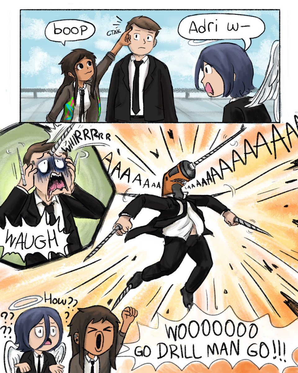 Ratryoshka's tweet photo. and another #ClinicalTrial #ClinicalTrialGame x #ChainsawMan crossover heyyoooo
#clinicaltrialfanart #leesmith #angelmartinez #adri
Just as a disclaimer I dont own this AU & everyone's free to add into this CT x CSM crossover, cuz there's too few & not enough of it everywhere. https://t.co/H8y8JxeIDU